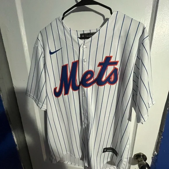 Nike NY Mets White Pinstripe Jersey - Picture 1 of 3